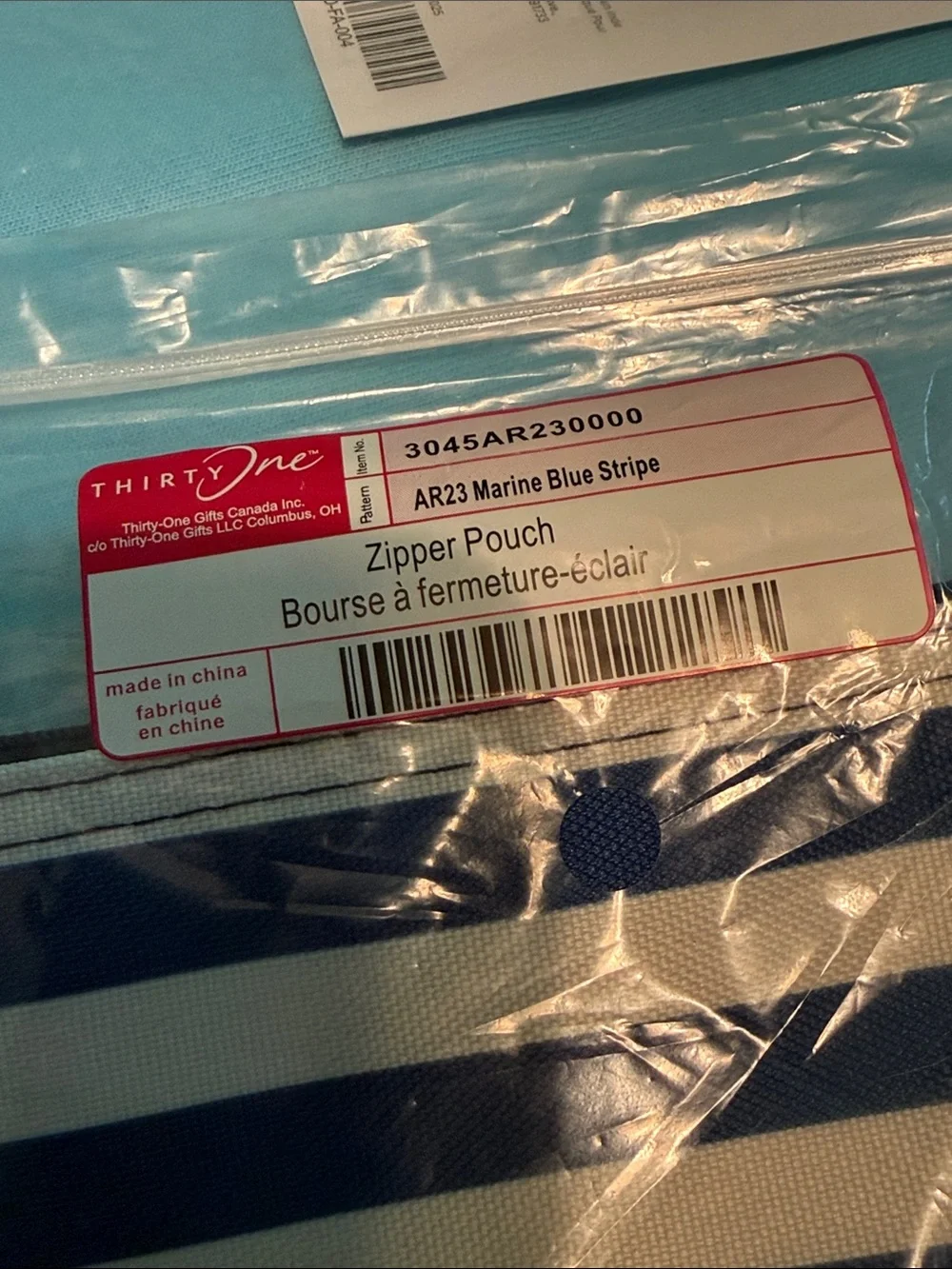 NWT thirty-one Navy and White Striped Tote